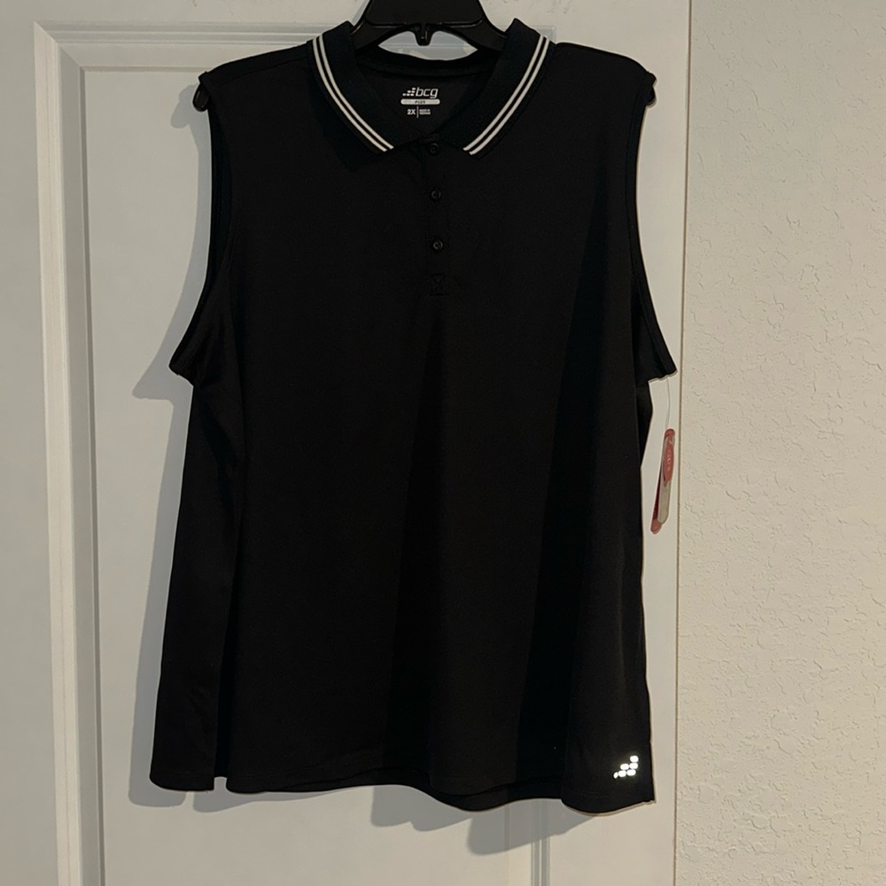 WOMENS 2X TENNIS SLEEVELESS POLO